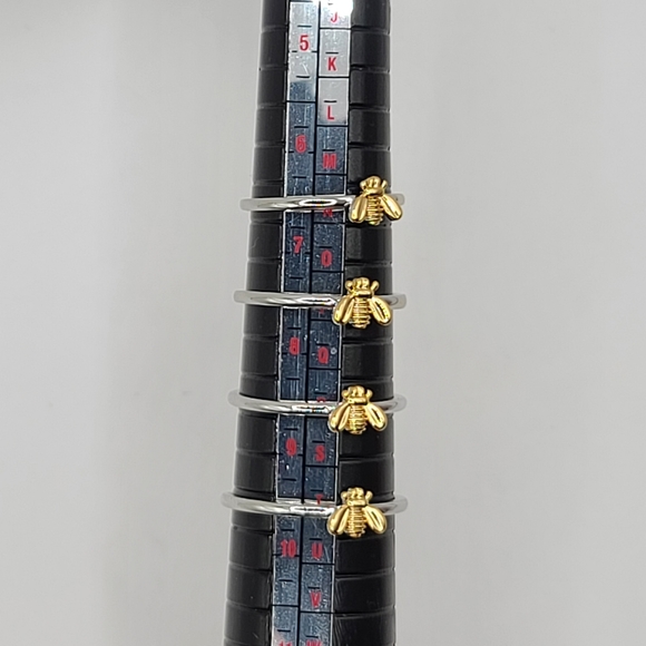 Dainty Bumble Bee Ring Gold and Silver Size 6.5 - Picture 14 of 15